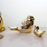 Max Ceramic Bird Shaped Ornament Statue Figurine Photo Props Home Decor Golden L