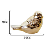 Max Ceramic Bird Shaped Ornament Statue Figurine Photo Props Home Decor Golden L