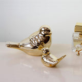 Max Ceramic Bird Shaped Ornament Statue Figurine Photo Props Home Decor Golden L