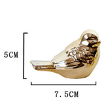 Max Ceramic Bird Shaped Ornament Statue Figurine Photo Props Home Decor Golden S