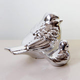 Max Ceramic Bird Shaped Ornament Statue Figurine Photo Props Home Decor Silver L