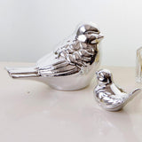 Max Ceramic Bird Shaped Ornament Statue Figurine Photo Props Home Decor Silver L