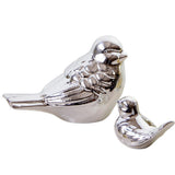 Max Ceramic Bird Shaped Ornament Statue Figurine Photo Props Home Decor Silver L