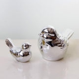 Max Ceramic Bird Shaped Ornament Statue Figurine Photo Props Home Decor Silver L