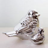 Max Ceramic Bird Shaped Ornament Statue Figurine Photo Props Home Decor Silver L