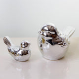 Max Ceramic Bird Shaped Ornament Statue Figurine Photo Props Home Decor Silver S
