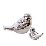 Max Ceramic Bird Shaped Ornament Statue Figurine Photo Props Home Decor Silver S