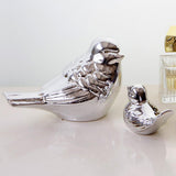 Max Ceramic Bird Shaped Ornament Statue Figurine Photo Props Home Decor Silver S