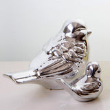 Max Ceramic Bird Shaped Ornament Statue Figurine Photo Props Home Decor Silver S