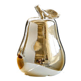 Maxbell Ceramic Pear Shaped Ornament Figurine Artificial Simulation Decor Golden - Aladdin Shoppers