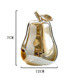 Maxbell Ceramic Pear Shaped Ornament Figurine Artificial Simulation Decor Golden - Aladdin Shoppers