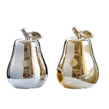 Maxbell Ceramic Pear Shaped Ornament Figurine Artificial Simulation Decor Golden - Aladdin Shoppers
