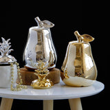 Maxbell Ceramic Pear Shaped Ornament Figurine Artificial Simulation Decor Golden - Aladdin Shoppers