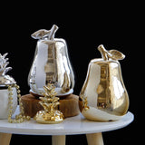 Maxbell Ceramic Pear Shaped Ornament Figurine Artificial Simulation Decor Golden - Aladdin Shoppers