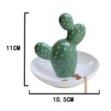 Maxbell Ceramic Jewelry Display Organizer Fake Cactus Plant Potted Desktop Decor B - Aladdin Shoppers