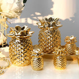 Maxbell Ceramic Golden Pineapple Figurine Ornament Artificial Fruit Showpiece S - Aladdin Shoppers