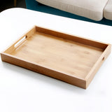 Maxbell 100% Bamboo Wood Serving Tray with Handles Breakfast/Coffee Table Tray - Aladdin Shoppers