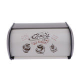 Max 1Pc Bread Storage Container Keeper Iron Bread Bin Box with Roll Top Lid,Gray