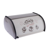 Max 1Pc Bread Storage Container Keeper Iron Bread Bin Box with Roll Top Lid,Gray