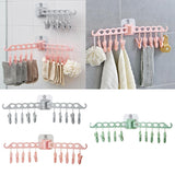 Maxbell 10 Clips Folding Drying Rack Laundry Hanger For Socks Underwear Bra Grey - Aladdin Shoppers