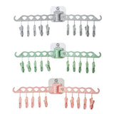 Maxbell 10 Clips Folding Drying Rack Laundry Hanger For Socks Underwear Bra Grey - Aladdin Shoppers