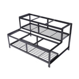 Maxbell 2 Tier Stainless Steel Storage Rack Shelf Glass Dispenser Metal Stand Base 6 Units - Aladdin Shoppers