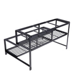 Maxbell 2 Tier Stainless Steel Storage Rack Shelf Glass Dispenser Metal Stand Base 6 Units - Aladdin Shoppers