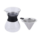Max Coffee Maker Set Pour Over Coffee Pot + Cone Coffee Dripper Filter Net 200ml