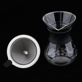 Max Coffee Maker Set Pour Over Coffee Pot + Cone Coffee Dripper Filter Net 200ml
