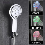 Max LED Hand Shower 3 Colors Changing  Light Automatically Changing Shower Head