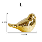 Max Golden Ceramic Birds Shaped Animal Figurines Craft Desktop Ornaments Size_L