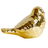 Max Golden Ceramic Birds Shaped Animal Figurines Craft Desktop Ornaments Size_L