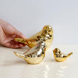 Max Golden Ceramic Birds Shaped Animal Figurines Craft Desktop Ornaments Size_L