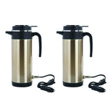 Max Portable Car Electric Kettle Outdoor Travel Water Kettle Light Golden 12V