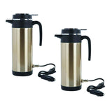 Max Portable Car Electric Kettle Outdoor Travel Water Kettle Light Golden 12V