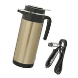 Max Portable Car Electric Kettle Outdoor Travel Water Kettle Light Golden 12V