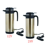 Max Portable Car Electric Kettle Outdoor Travel Water Kettle Light Golden 12V