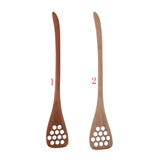 Max Wooden Hollow Out Honey Spoon Long Handle Coffee Stirring Spoon Brown