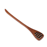 Max Wooden Hollow Out Honey Spoon Long Handle Coffee Stirring Spoon Brown