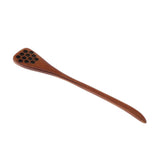 Max Wooden Hollow Out Honey Spoon Long Handle Coffee Stirring Spoon Brown