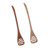 Max Wooden Hollow Out Honey Spoon Long Handle Coffee Stirring Spoon Brown