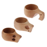 Max Nordic Style Wood Craft Drinking Cup Finland Handmade Dual Mug 2 Holes