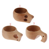 Max Nordic Style Wood Craft Drinking Cup Finland Handmade Dual Mug 2 Holes
