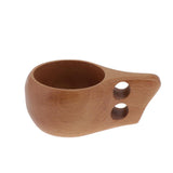 Max Nordic Style Wood Craft Drinking Cup Finland Handmade Dual Mug 2 Holes