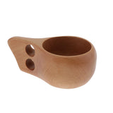 Max Nordic Style Wood Craft Drinking Cup Finland Handmade Dual Mug 2 Holes
