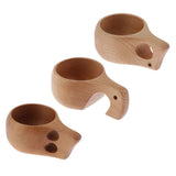 Max Nordic Style Wood Craft Drinking Cup Finland Handmade Dual Mug 2 Holes