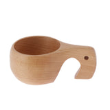 Max Nordic Style Wood Craft Drinking Cup Finland Handmade Dual Mug Curved Grip