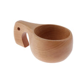 Max Nordic Style Wood Craft Drinking Cup Finland Handmade Dual Mug Curved Grip