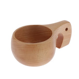 Max Nordic Style Wood Craft Drinking Cup Finland Handmade Dual Mug Curved Grip