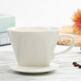 Max European Style Ceramic Coffee Filter Cup Ceramic Coffee Dripper White